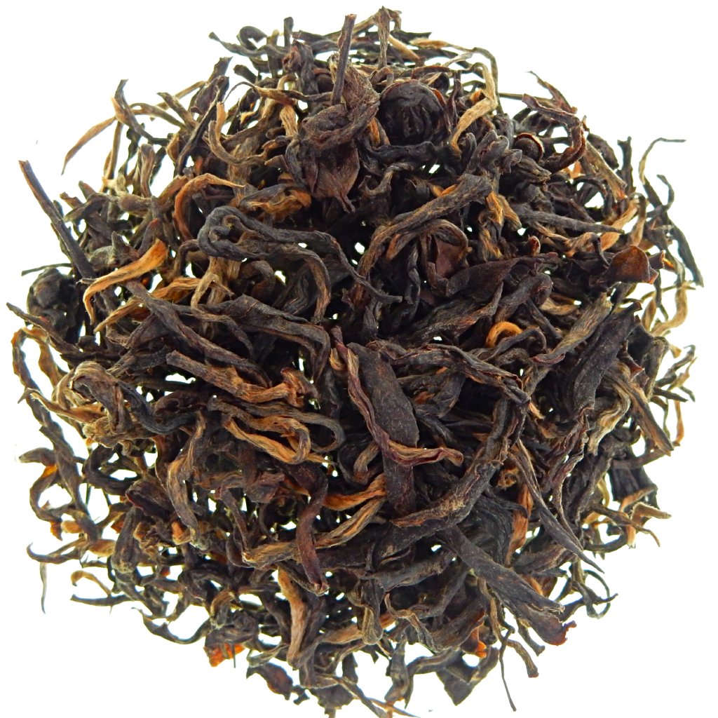A wiry, long leafed black tea with gold tips