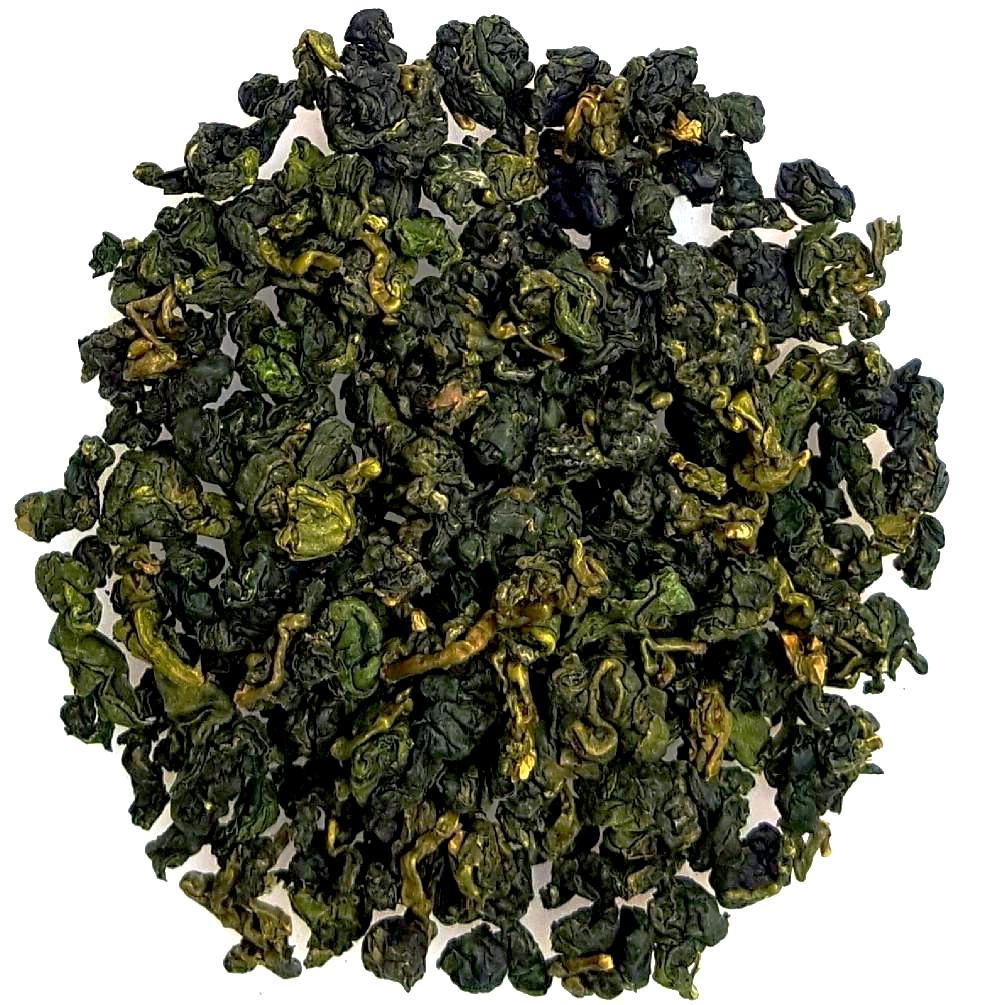 Dayuling Taiwanese Oolong, green and tippy, tightly rolled