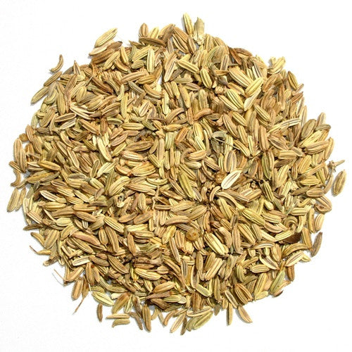 Organic Fennel Seeds arranged in a circle